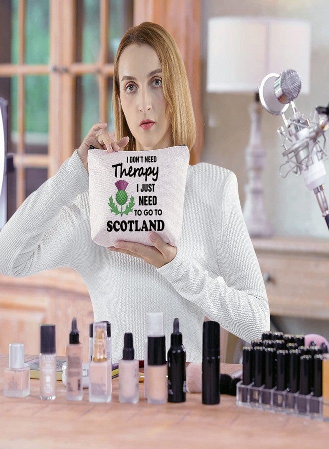 BLUPARK Scottish Gift Scottish Thistle Flower Makeup Bags I Don't Need Therapy Sasenach Lover Gifts (I Don’t Need Therapy) - Image 5