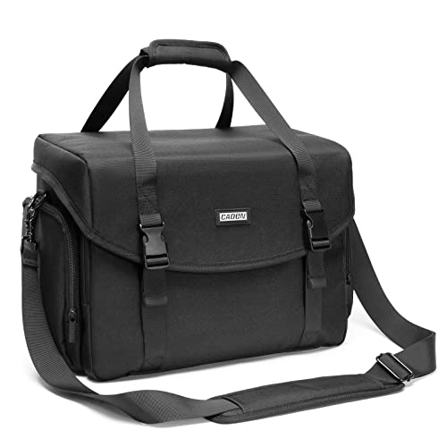 CADeN Camera Bag Case Shoulder Messenger Bag with Tripod Holder Compatible for Nikon, Canon, Sony, DSLR SLR Mirrorless Cameras Waterproof (Black, Large) - Image 1