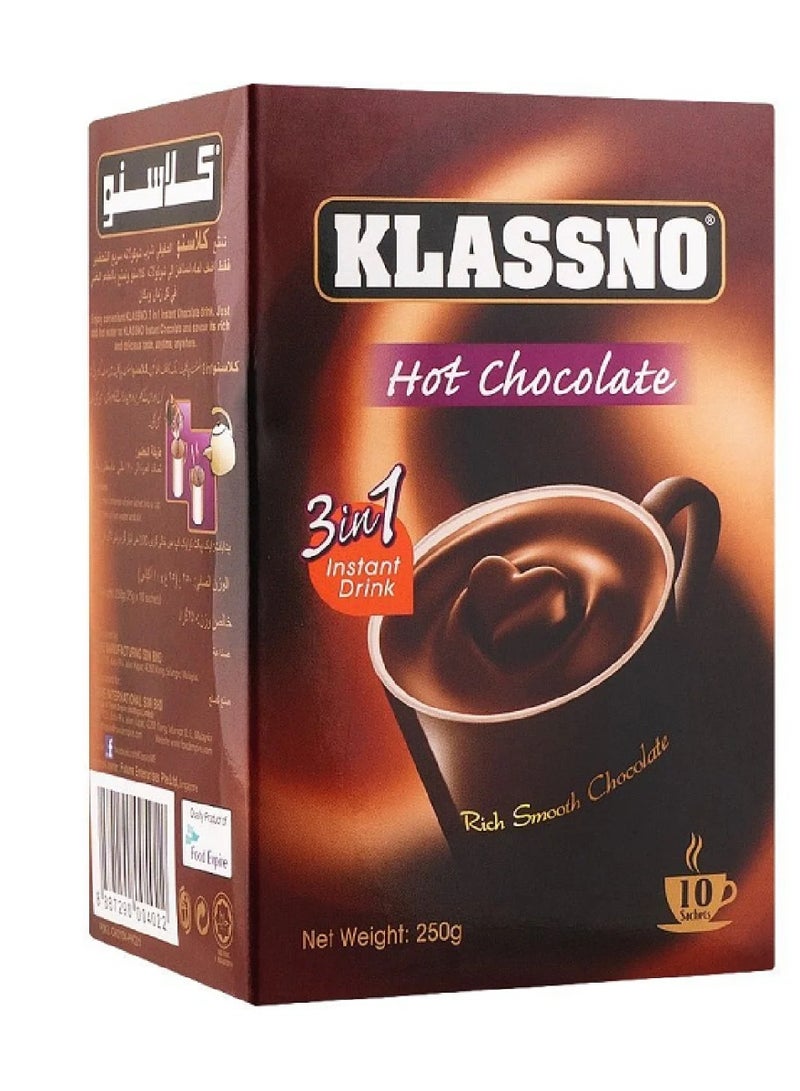 كلاسنو مشروب شوكولاتة ساخنة سريع التحضير 3 في 1 250غرام - Image 1