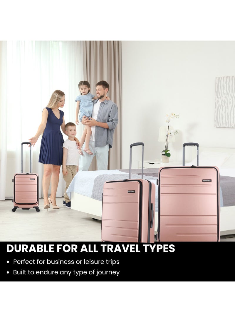 Discovery Patrol Hardside Travel Suitcase Set, 100% PC Durable Ultra Lightweight Hard Case Expandable Luggage, 4 Double Wheel, TSA Lock 3pcs Trolley Bag Pink (20+24+28 Inch). - pzsku/ZA2EED041131CC3136077Z/45/_/1727696742/ee12fd49-6555-4141-8899-4b7d50d829e6