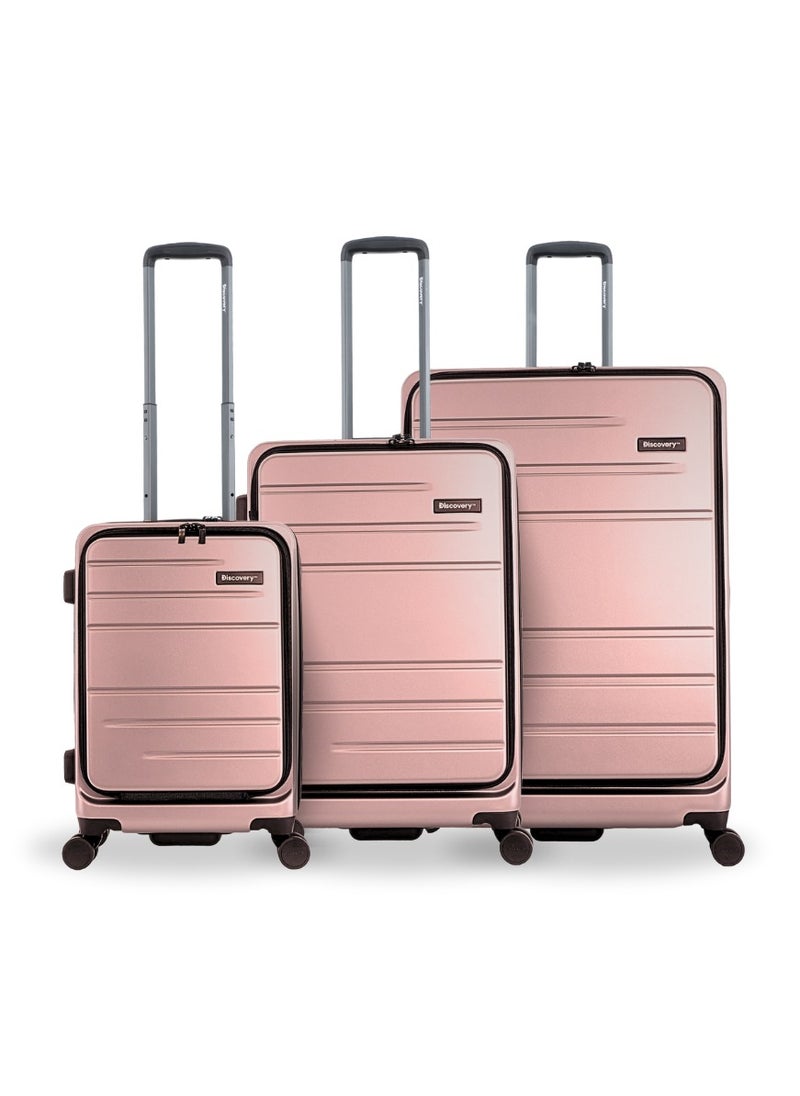 Discovery Patrol Hardside Travel Suitcase Set, 100% PC Durable Ultra Lightweight Hard Case Expandable Luggage, 4 Double Wheel, TSA Lock 3pcs Trolley Bag Pink (20+24+28 Inch). - pzsku/ZA2EED041131CC3136077Z/45/_/1727696762/cf081bcd-0330-4ff1-a347-9745d87258ff