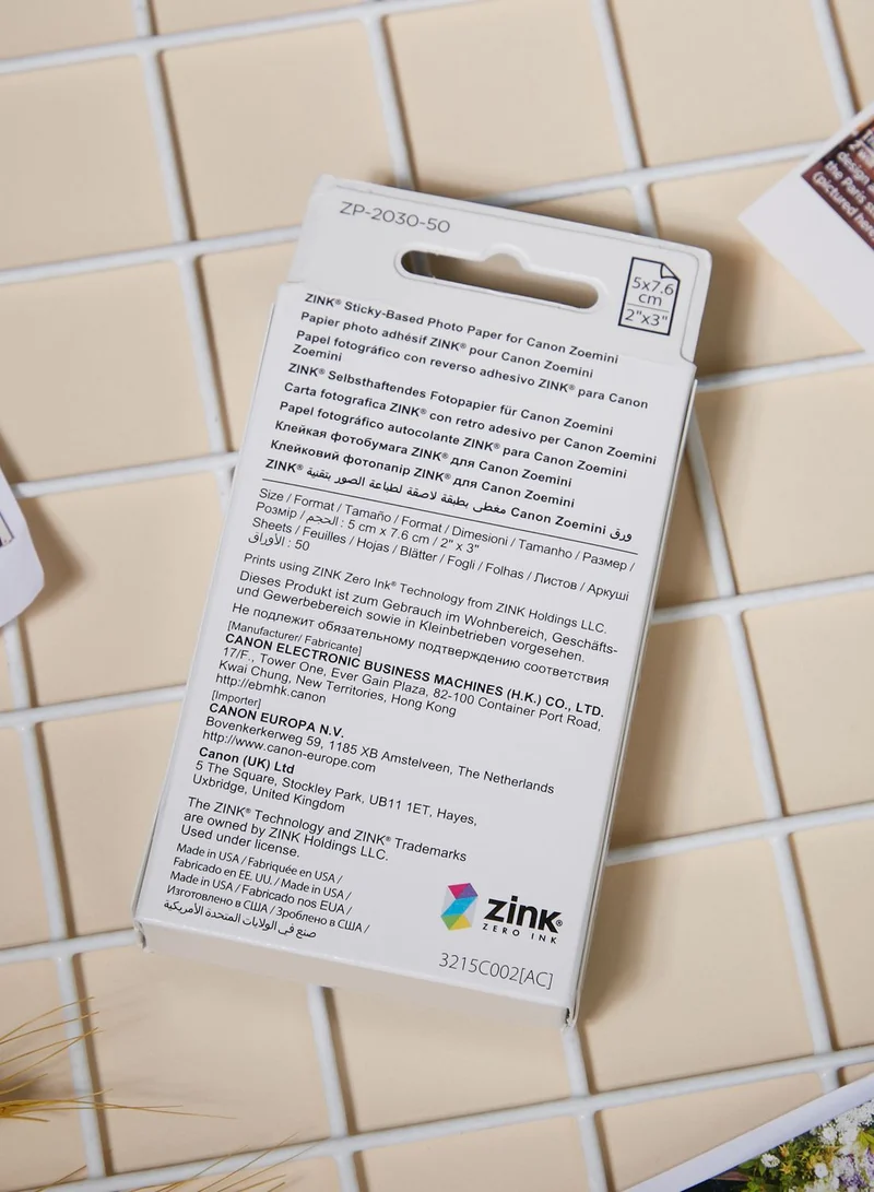 Canon 50 Sheets Zink™ 2"X3" Photo Paper