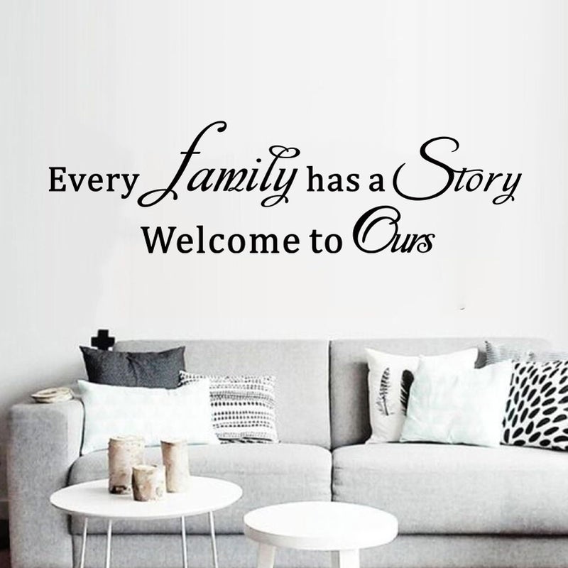 AnFigure Inspirational Family Wall Stickers for Bedroom Home Quotes Motivational Vinyl Art Wall Decals for Living Room Kitchen Apartment Bathroom Every Family Has a Story 25 X 7 - Image 2