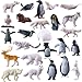 JOKFEICE 25Pcs Small Polar Animals Figurines Realistic Plastic Polar Bear Penguin Winter Arctic Animals for Early Educational Birthday Cupcake Topper for Kids - Image 2