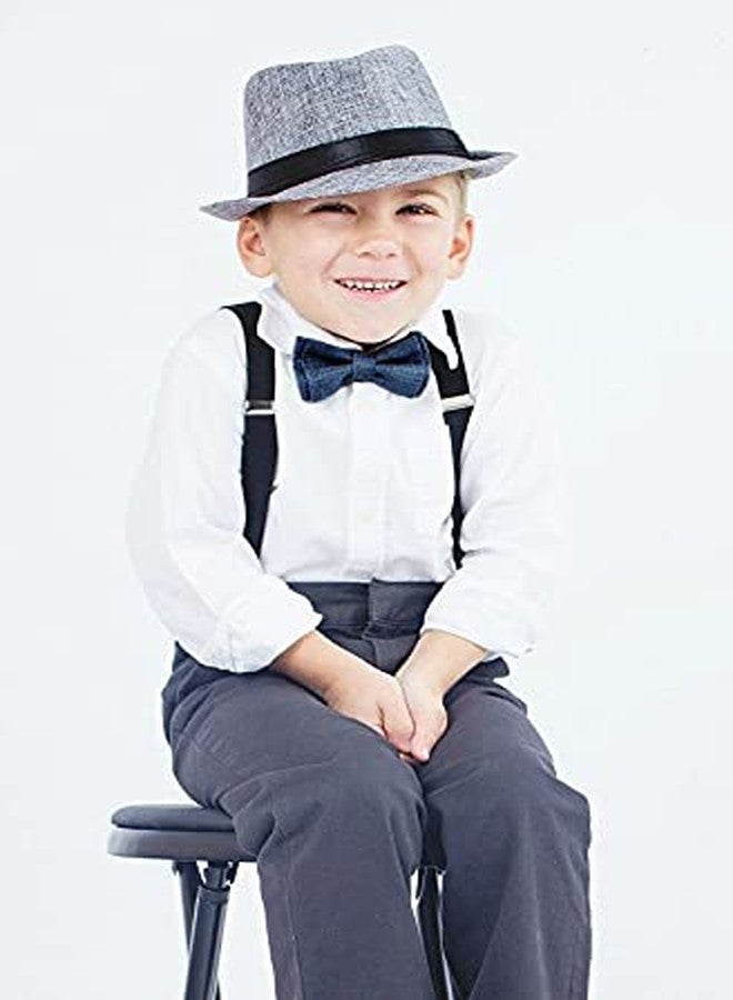 CLOTHERA Suspender and Bow Tie Set with Matched Hat for Kids 1yrs to 3yrs- Black - Image 4