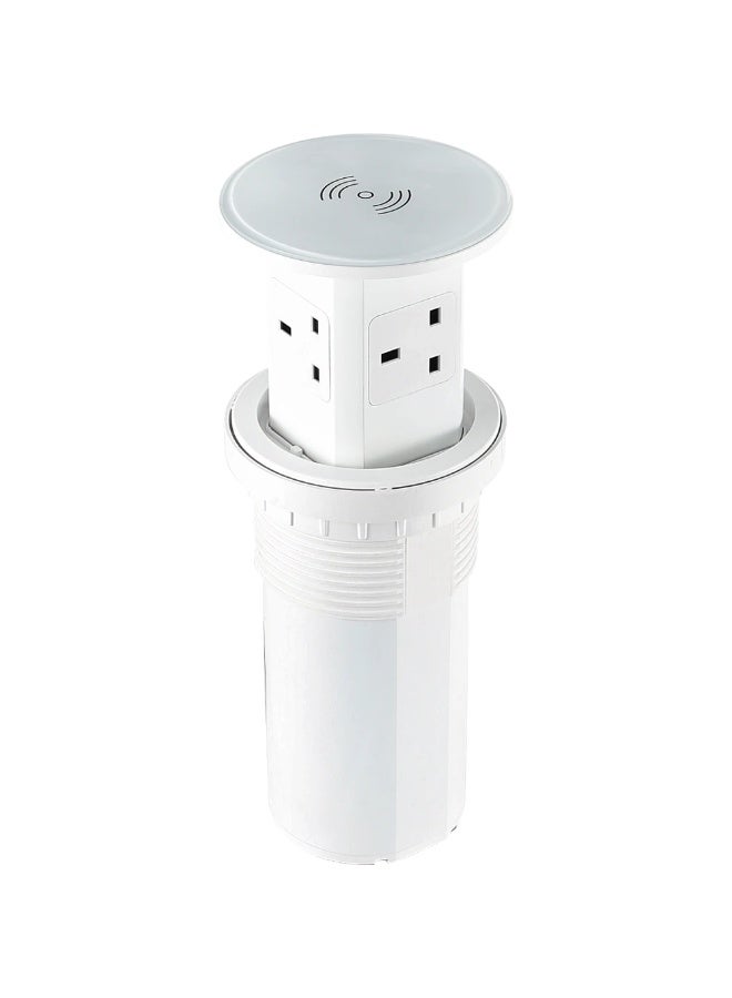 TOEFL Quad desktop socket with USB, Type-C, and wireless charging white - Image 1