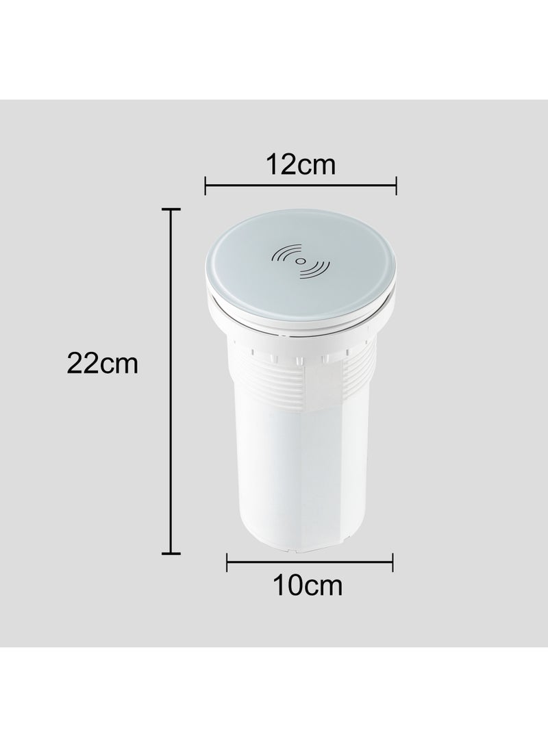 TOEFL Quad desktop socket with USB, Type-C, and wireless charging white - Image 3