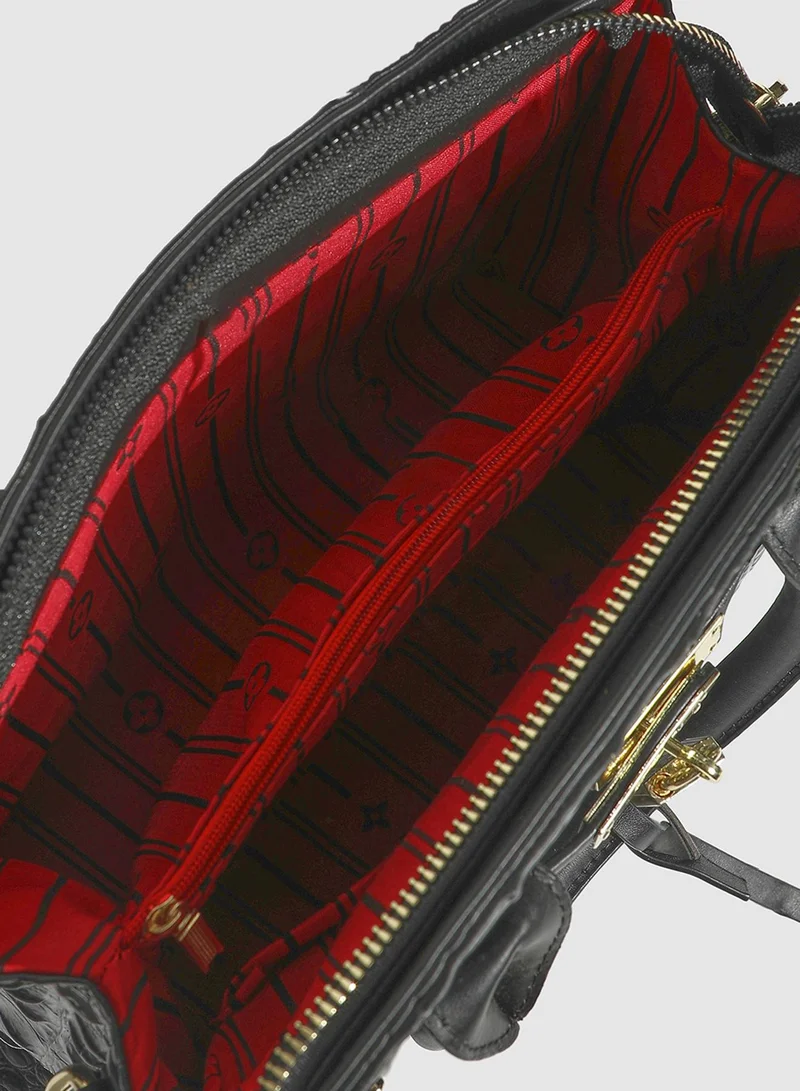 صوص هاوت Twist Buckle Handbag - Black