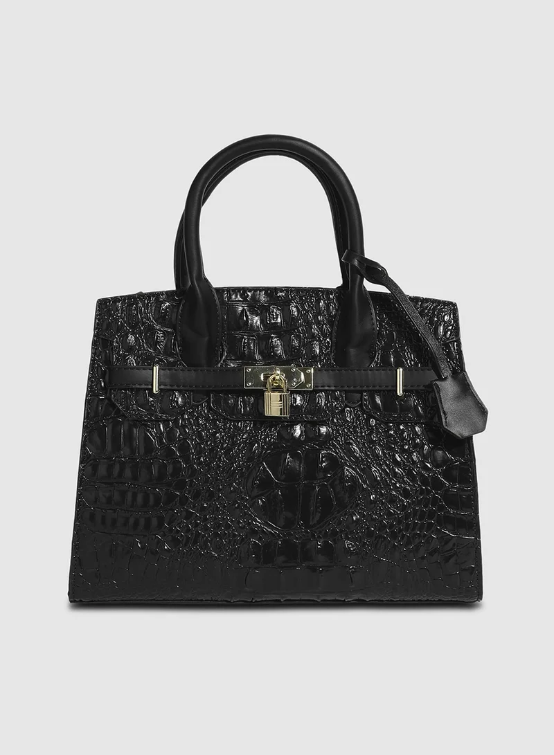 صوص هاوت Twist Buckle Handbag - Black