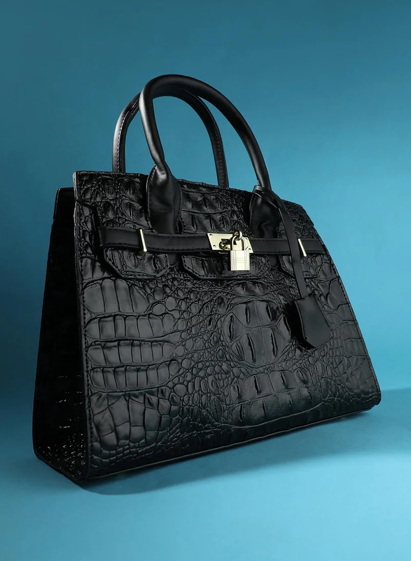 صوص هاوت Twist Buckle Handbag - Black