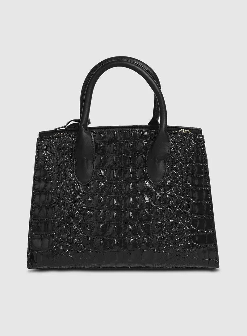 صوص هاوت Twist Buckle Handbag - Black