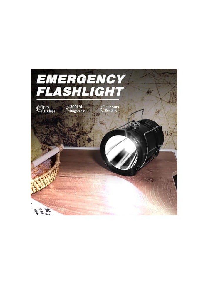 erorex 4 Pack Solar Camping Lantern, Collapsible LED Solar USB Rechargeable Lantern Flashlight, Portable Emergency Hanging Lights for Camping Power Outages Indoor Outdoor (4)  - Image 4