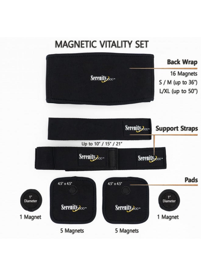 SERENITY2000 SERENITY2000 Full Body Magnetic Vitality Set for Pain Relief, Reduce Inflammation, Improve Circulation Eight-Piece Set (Large/XL - waist up to 50")  - Image 2