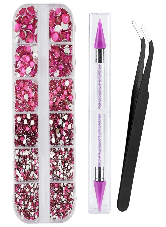 Canvalite 2784PCS Rhinestones Flat Back Gems, Nail Rhinestones Nail Art Gems with Pick Up Tweezers and Rhinestone Picker Dotting Pen, Nail Art Tools for Nails, Clothes, Face, Craft - Image 1