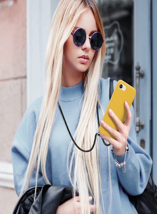 كي دابليو موبايل جراب كروسبودي من kwmobile لهواتف Apple iPhone SE (2022)/SE (2020)/8/7 - غطاء من السيليكون الحراري المرن مع حزام - أسود - Image 2