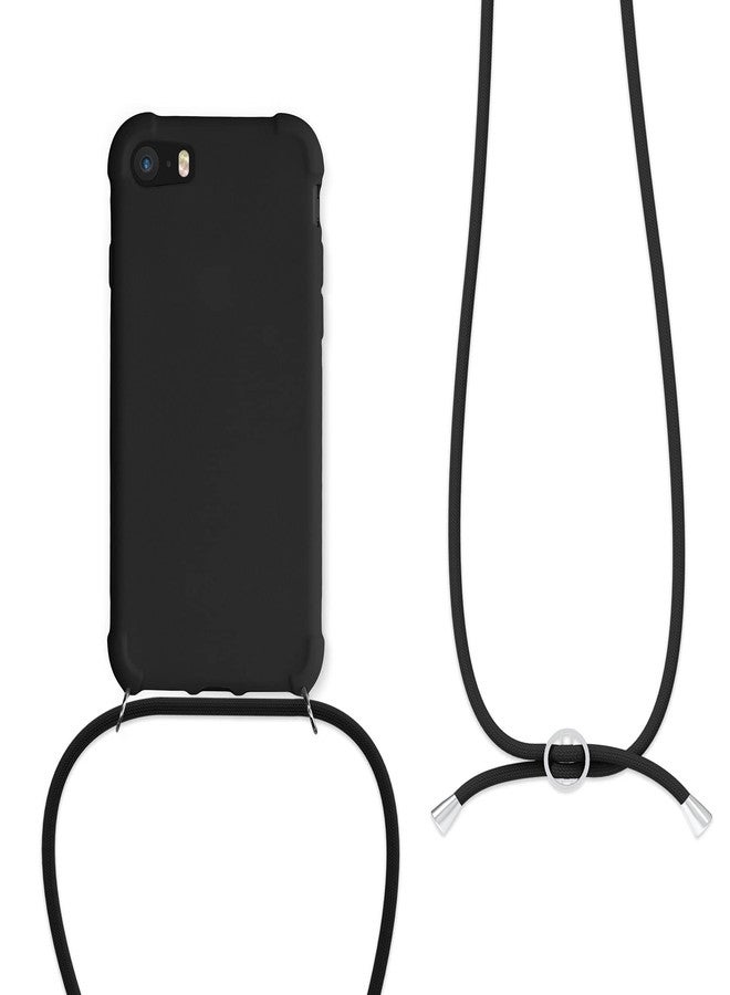 كي دابليو موبايل جراب كروسبودي من kwmobile لهواتف Apple iPhone SE (2022)/SE (2020)/8/7 - غطاء من السيليكون الحراري المرن مع حزام - أسود - Image 5