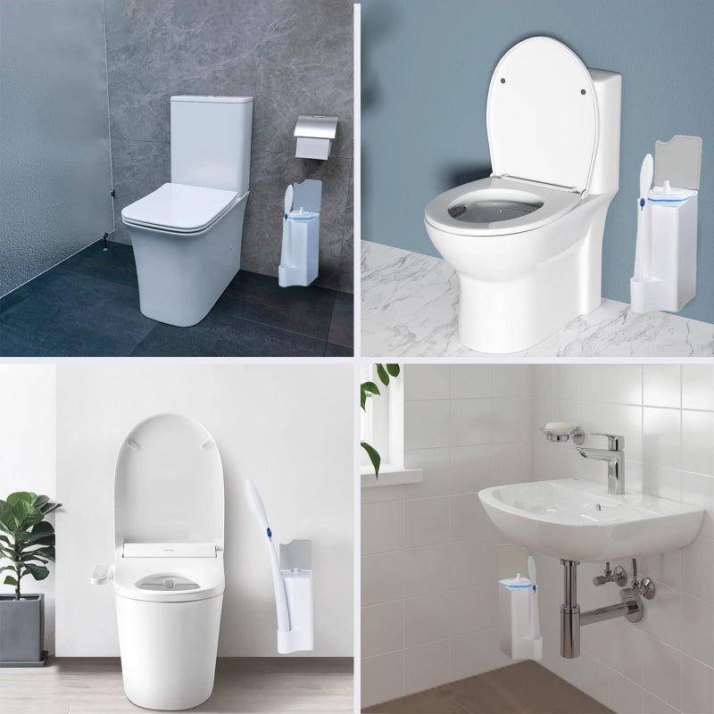 TEITEAI Holder for Clorox Toilet Wand, Compatible with Clorox Toilet Wand Holder only, White & Gray - Image 3