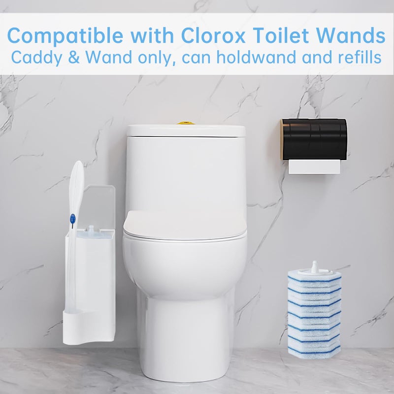 TEITEAI Holder for Clorox Toilet Wand, Compatible with Clorox Toilet Wand Holder only, White & Gray - Image 2