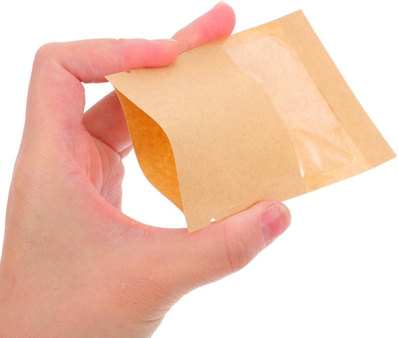 Gadpiparty 100pcs Kraft Paper Seed Envelopes with Window, Sealable Small Storage Bags for Vegetable Seeds and Documents, for Mailing and Protecting from Water and Oxygen - Image 4