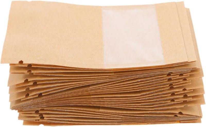 Gadpiparty 100pcs Kraft Paper Seed Envelopes with Window, Sealable Small Storage Bags for Vegetable Seeds and Documents, for Mailing and Protecting from Water and Oxygen - Image 1