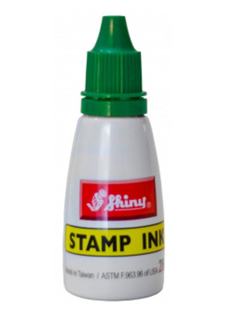 Shiny 28ml Stamp Ink Bottle Green Ink - Image 2