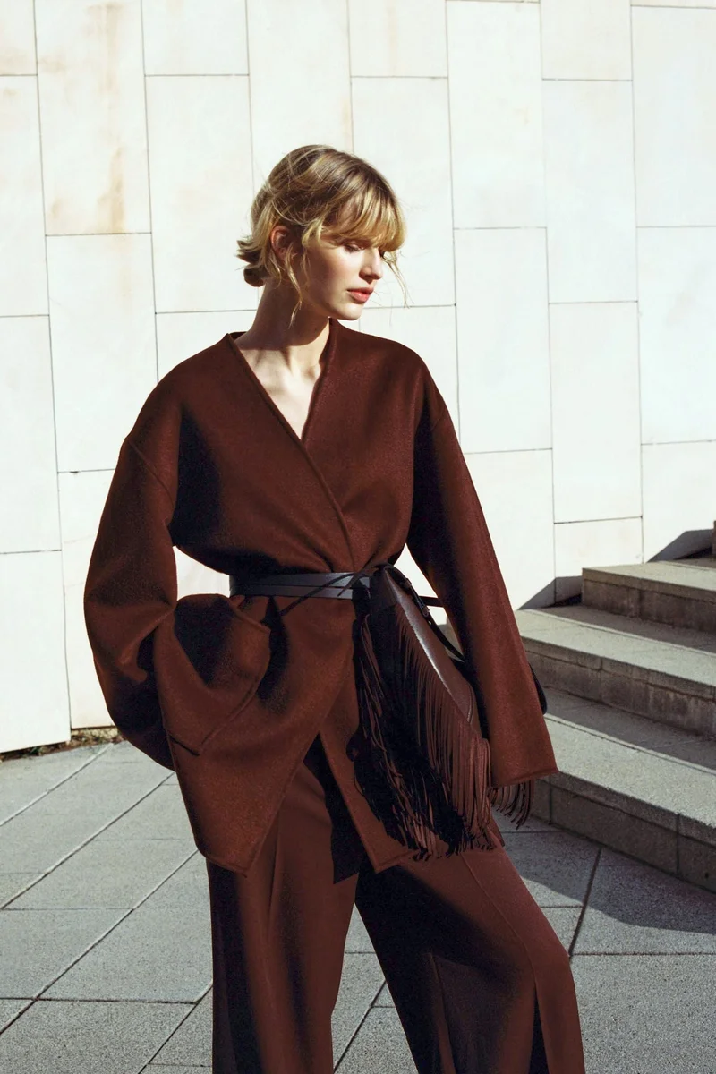 اتش اند ام معطف مصنوع يدوياً من مزيج الصوف