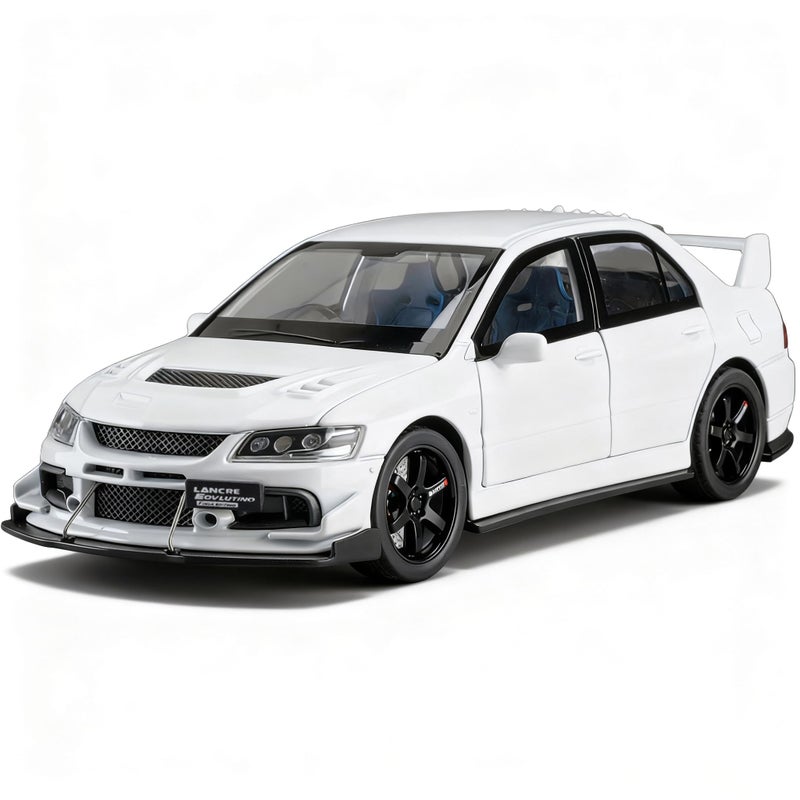 ERBADIHAGO Toy Cars Compatible for Lancer Evolution IX 132 Metal Model Car Pull Back Car Toys with Light and Sound Toys Car Collectible Model for Children Age 3 Year Old White - Image 3