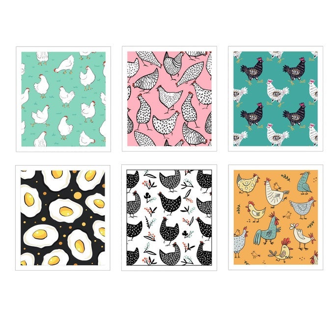 6 PCS CHICKEN KITCHEN DISH CLOTH HAND TOWEL REUSABLE WASHABLE QUICK DRYING DECORATIVE ABSORBENT NO ODOR BAR TOWEL
