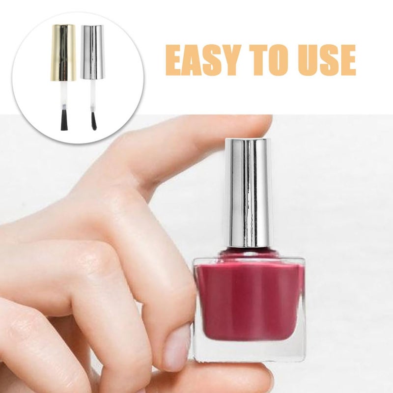 Gold Silver Nail Polish Bottle Caps With Brush Replacement For DIY Professional Nail Art 20 Pcs - Image 5