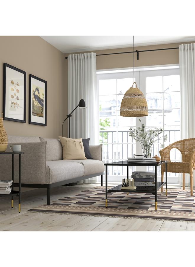 Zaboon Side table, black/glass black, 45 cm - Image 3