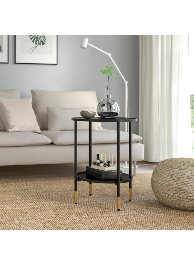 Zaboon Side table, black/glass black, 45 cm - Image 2