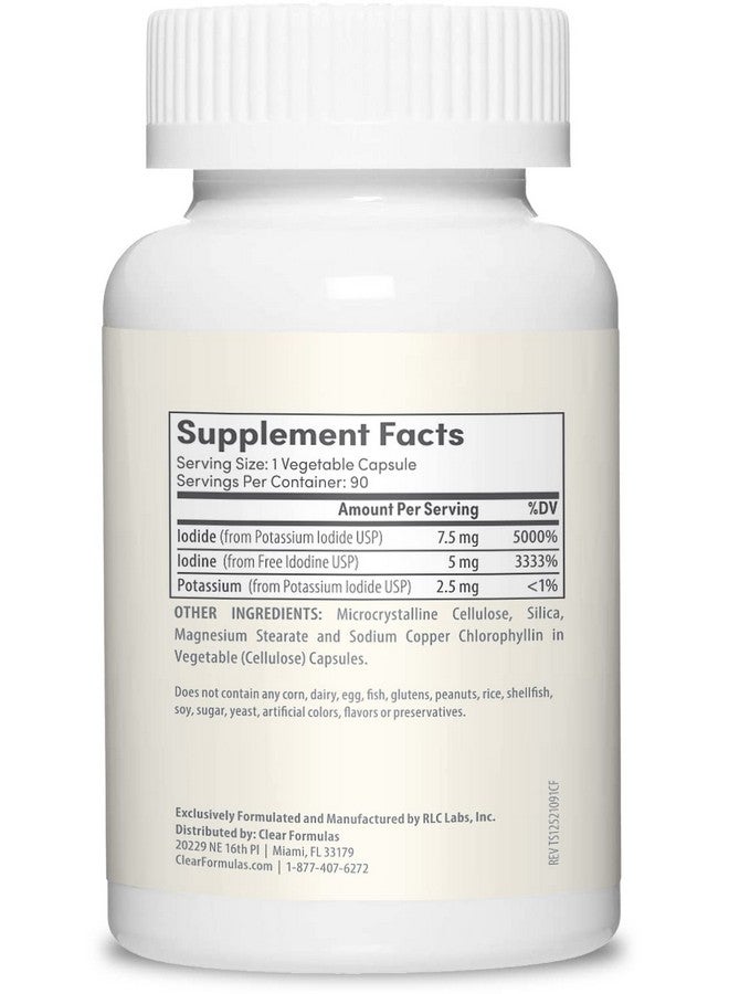 ClearFormulas Iodine 12.5 Mg High Potency Iodine And Iodide Supplement To Support Thyroid Health And Hormone Balance 90 Capsules (90 Servings) - Image 3