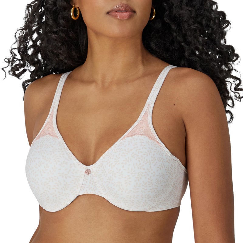 Bali womens Passion For Comfort Minimizer Underwire Bra, Pink Leaf Print, 36C - Image 1