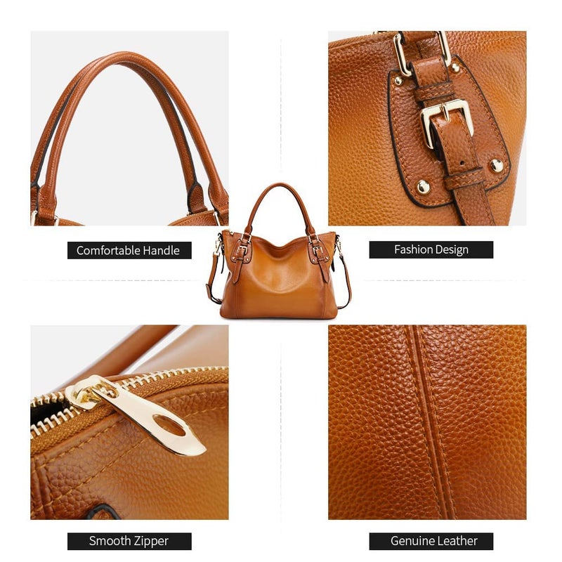 Kattee Leather Handbags Tote Shoulder Bag for Woman Satchel Designer Purse Top Handles Crossbody Bag Large Capacity - Image 5