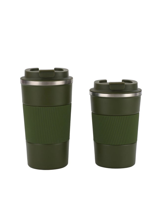 Marzo Army Green style 2 304 Stainless Steel Vacuum Coffee Cup, Portable Outdoor Travel Mug With Insulated Sleeve, Business Thermos Cup, Customizable - Image 1