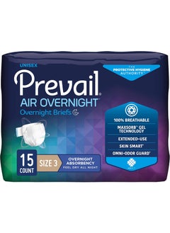 Prevail Proven - Air Overnight Briefs with Tabs - Size 3 - Overnight Absorbency - 15 Count