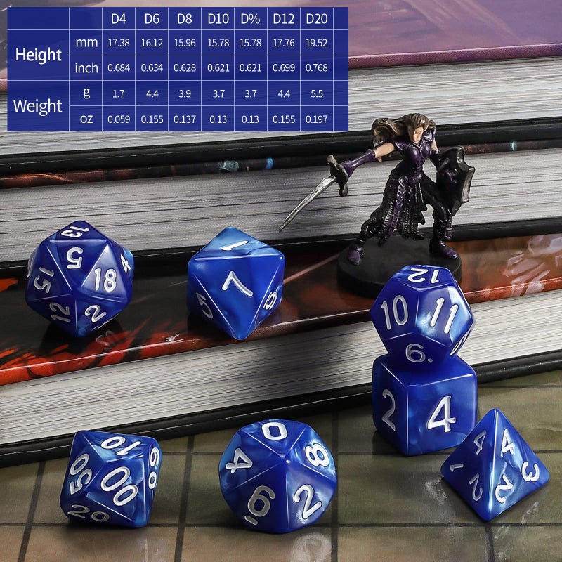 QMay DND Dice Set 15 X 7 Polyhedral Dice (105pcs) with 1 Large Flannel Bag, D&D Dice (D4 D6 D8 D10 D% D12 D20) for Dungeons and Dragons RPG MTG Table Games - Image 3