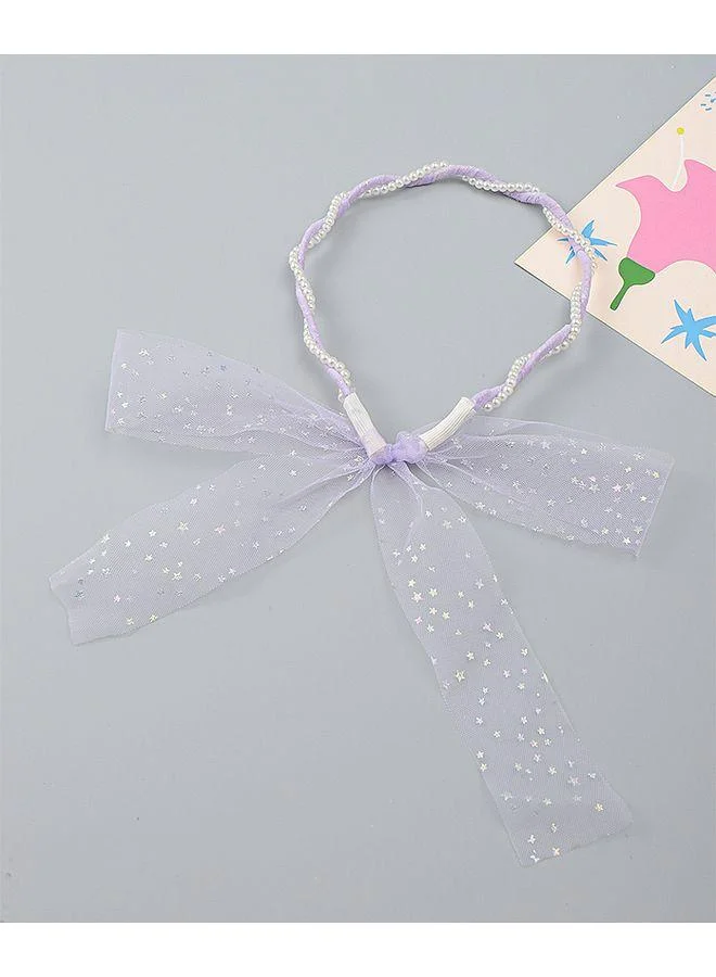 Mark & Mia Mark & Mia Hair Bow Band, Stars Theme, Elegant Design, Comfortable Fit, Durable, 4 to 10 Years - Light Purple