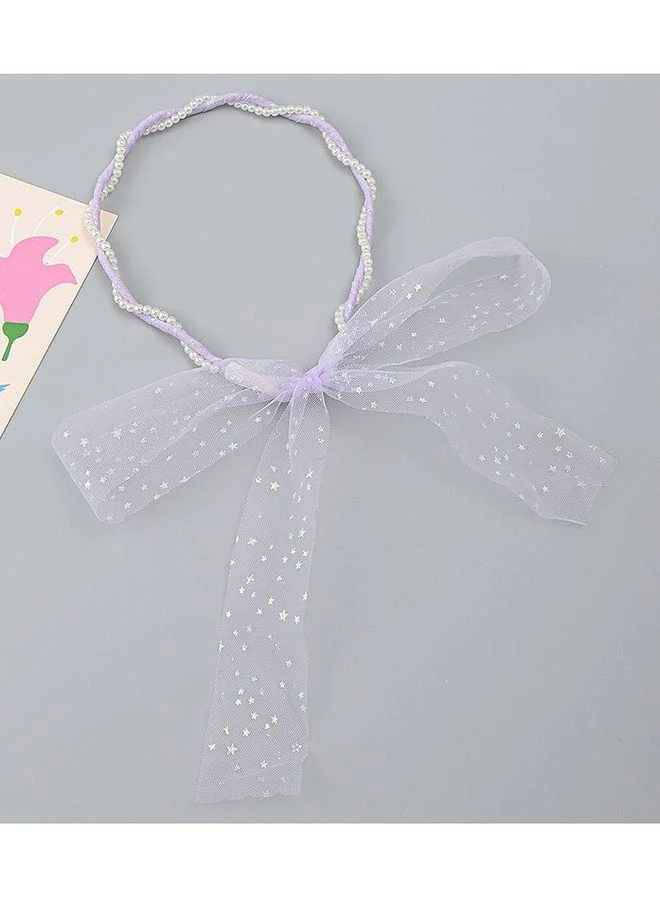 Mark & Mia Mark & Mia Hair Bow Band, Stars Theme, Elegant Design, Comfortable Fit, Durable, 4 to 10 Years - Light Purple