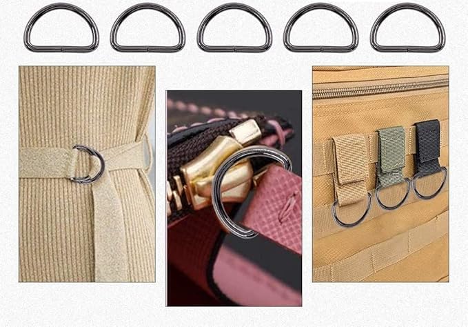 RED APPEL RED APPEL D Rings for Straps, Ties, Belts, Buckles | Handmade Un-Welded Silver Connect Buckle for Leather Bags & Purses (25 Pcs) - Image 2