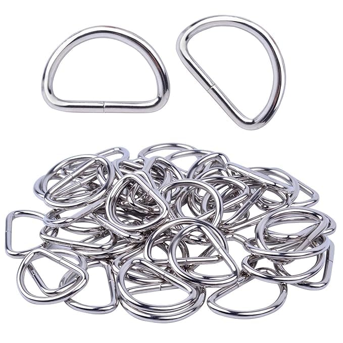RED APPEL RED APPEL D Rings for Straps, Ties, Belts, Buckles | Handmade Un-Welded Silver Connect Buckle for Leather Bags & Purses (25 Pcs) - Image 1