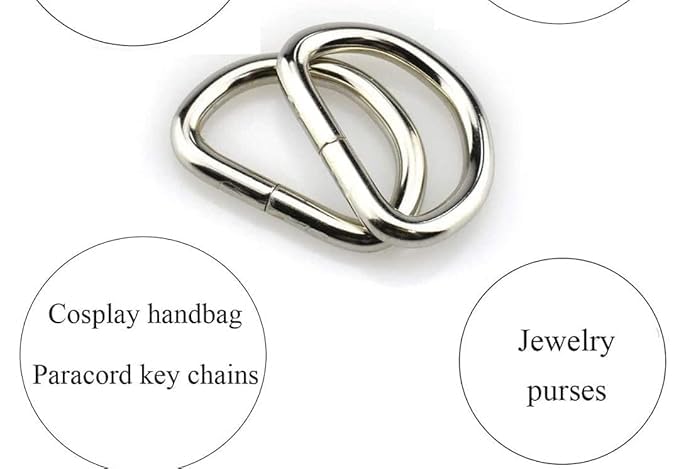 RED APPEL RED APPEL D Rings for Straps, Ties, Belts, Buckles | Handmade Un-Welded Silver Connect Buckle for Leather Bags & Purses (25 Pcs) - Image 4