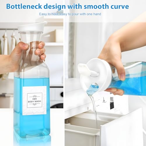 VZZNN 6 Pack Laundry Detergent Dispenser 53 oz Laundry Soap Dispenser with 20 Label Laundry Room Organization for Liquid Powder Bleach Scent Booster Beads - Image 5