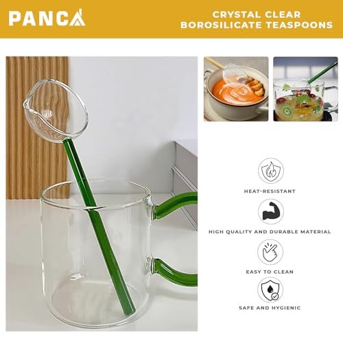PANCA Glass Stirring Spoon, Heat Resistant Crystal Clear Borosilicate, Multipurpose (Set of 1, 26cm) - Image 2