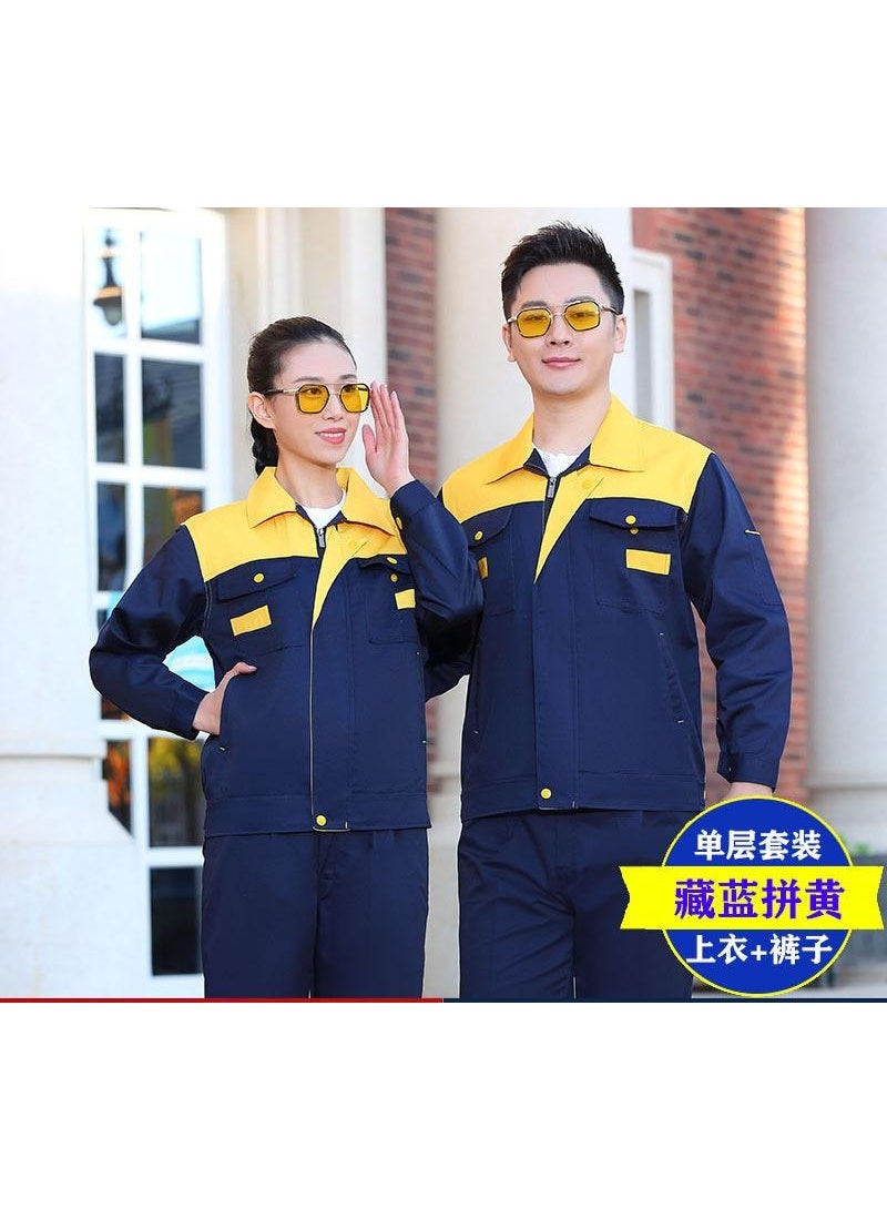 NIBEMINENT Long Sleeve Work Uniform Set Wear Resistant Dirty Proof Electro-Mechanical Labor Protective Clothing - Image 1