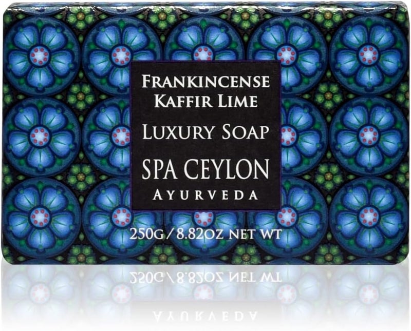 SPA CEYLON FRANKINCENSE KAFFIR LIME Luxury Soap Luxuriously Creamy Natural Cleanser Moisturize Paraben Free 100 Vegetarian Suitable for all skin types