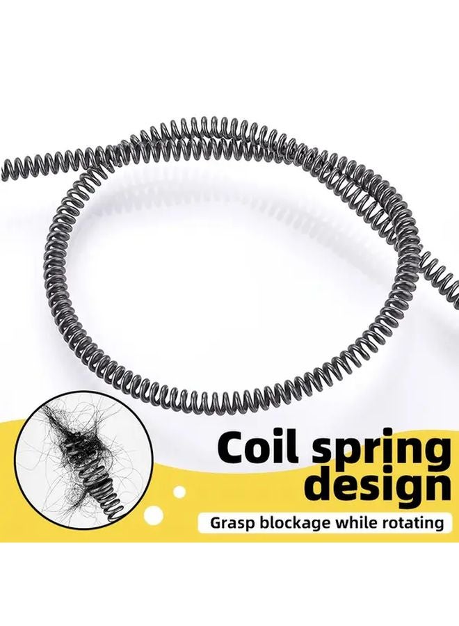 Flexible Drain Clog Remover 118.11 Inch Manual Power For Toilet Kitchen Bathroom Pipes Hair Debris Cleaning No Electricity Or Drill Required - Image 3