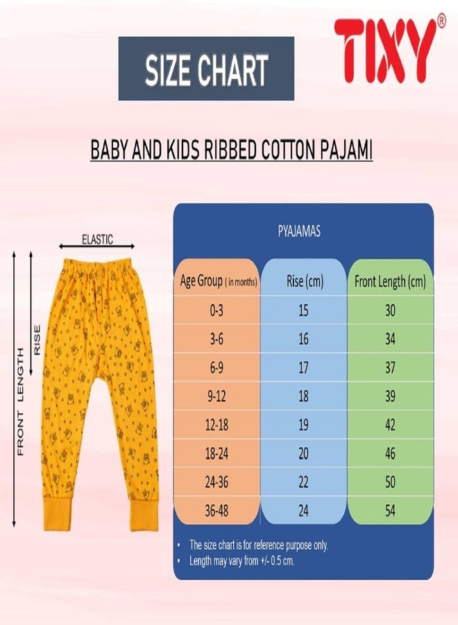 TIXY Kids Baby Boys & Girls Regular Mid Rise Printed Cotton Pajama/Pajami Bottom Pants with RIB/Grip for Infant & Toddlers- (Light/Dark) Multicolor (Pack of 6), 18-24 Months - Image 3