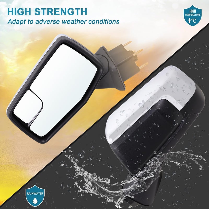 Lqito Left Driver Side Mirror Compatible With 2019-2025 Chevy Silverado 1500 With Power Glass Manual Folding Heated Without Turn Signal Chrome Replace#GM1320583(5Pins) - Image 4