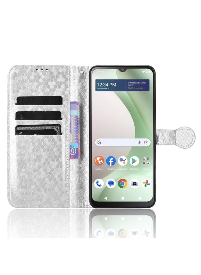 Green Tiger Case For BLU View 5 Honeycomb Dot Texture Leather Phone Case  - Image 4